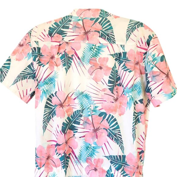 Men's Short Sleeve 3D Graphic Romper Tropical Floral Print Zip Front  Sz. Medium - Picture 9 of 10